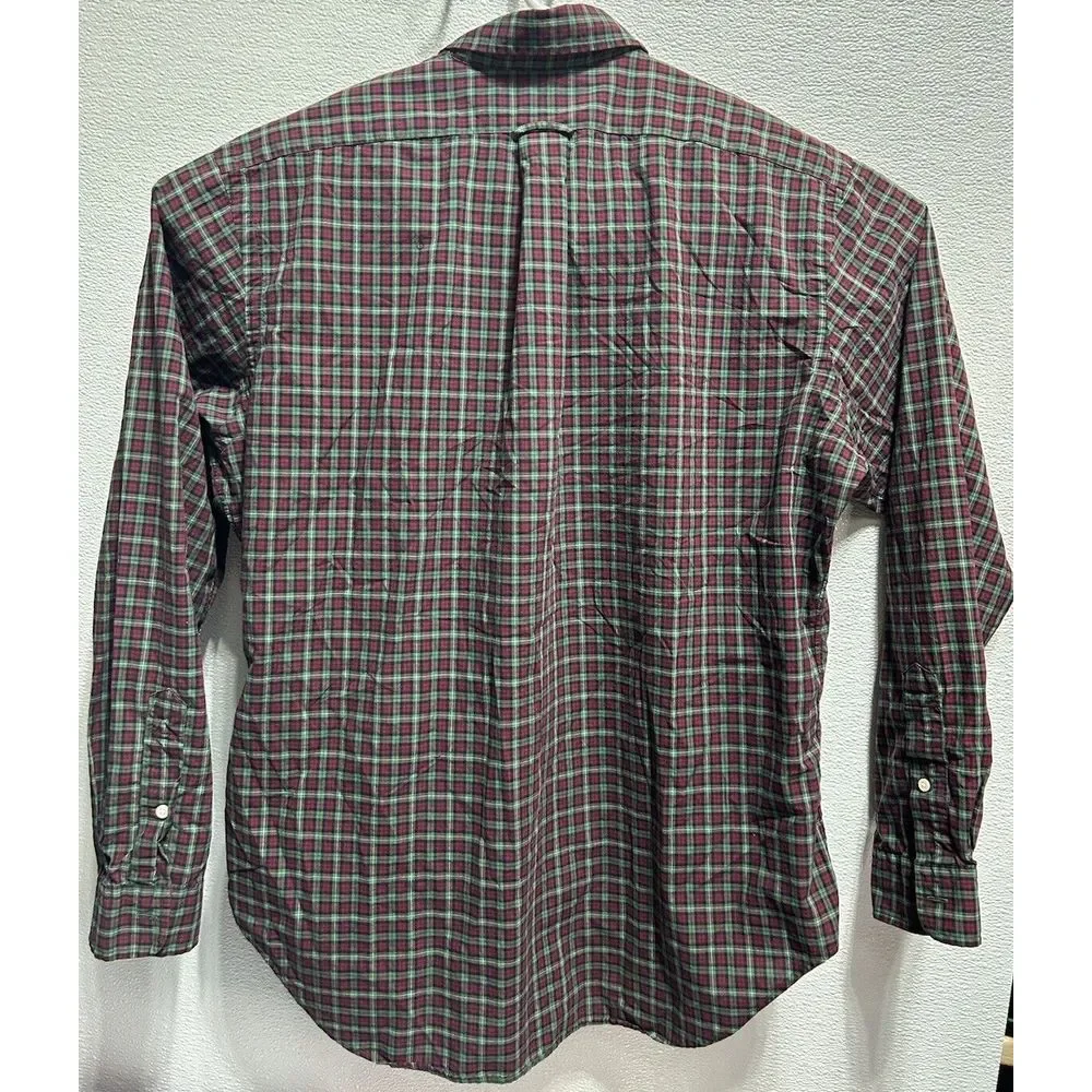 Polo‎ Ralph Lauren Classic Fit Long Sleeve Button Down Red Green Checkered Large